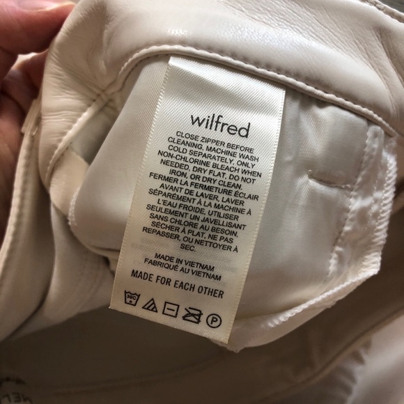 Aritzia Wilfred Melina Wide Leg High Waisted White Pleather Pants Size 0 - Picture 7 of 11